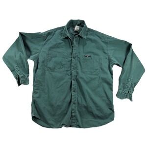 Vintage 90s RALPH LAUREN Forest Green Button Down Signature Twill Shirt Size L